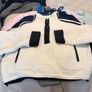 Cozy White and Black Sherpa Jacket free people